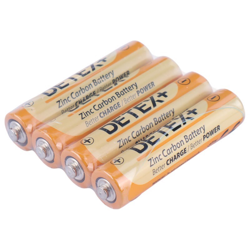 باتری چهارتایی نیم قلمی Detex+ Zinc Carbon R03P 1.5V AAA بسته 12 عددی شرینک