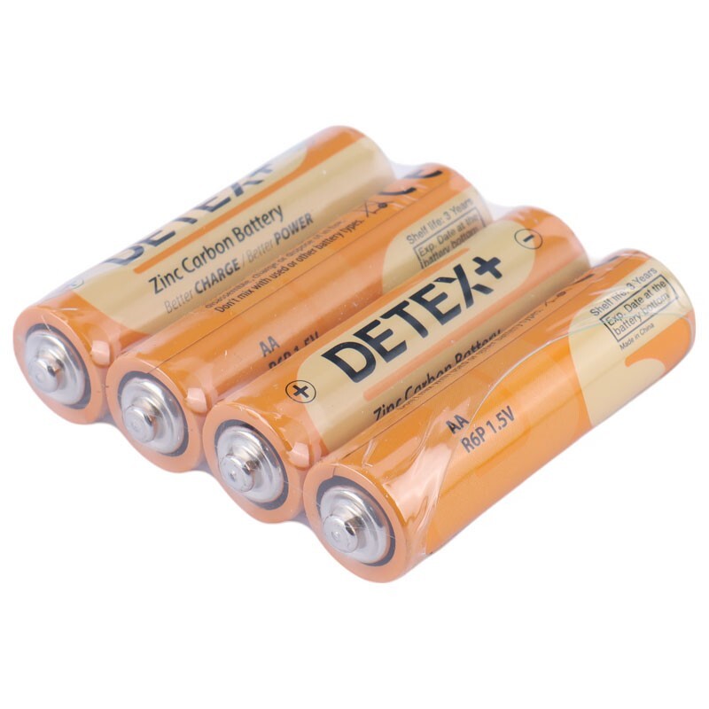 باتری چهارتایی قلمی Detex+ Zinc Carbon R6P 1.5V AA بسته 12 عددی