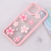 قاب اکلیلی آیفون iPhone 13 Pro Max نرگس صورتی برجسته