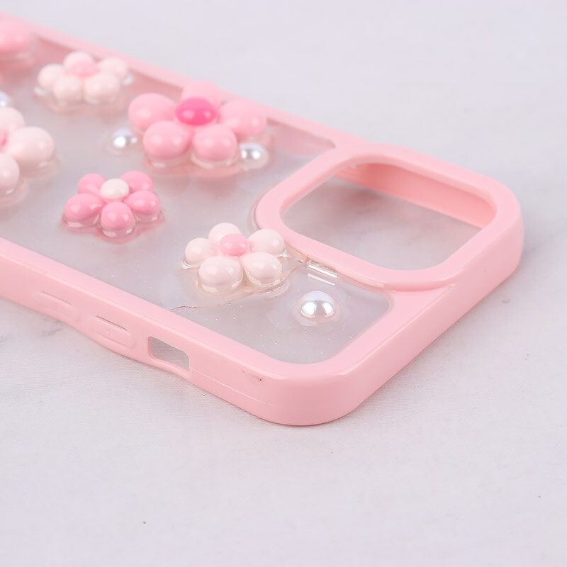 قاب اکلیلی آیفون iPhone 13 Pro Max نرگس صورتی برجسته