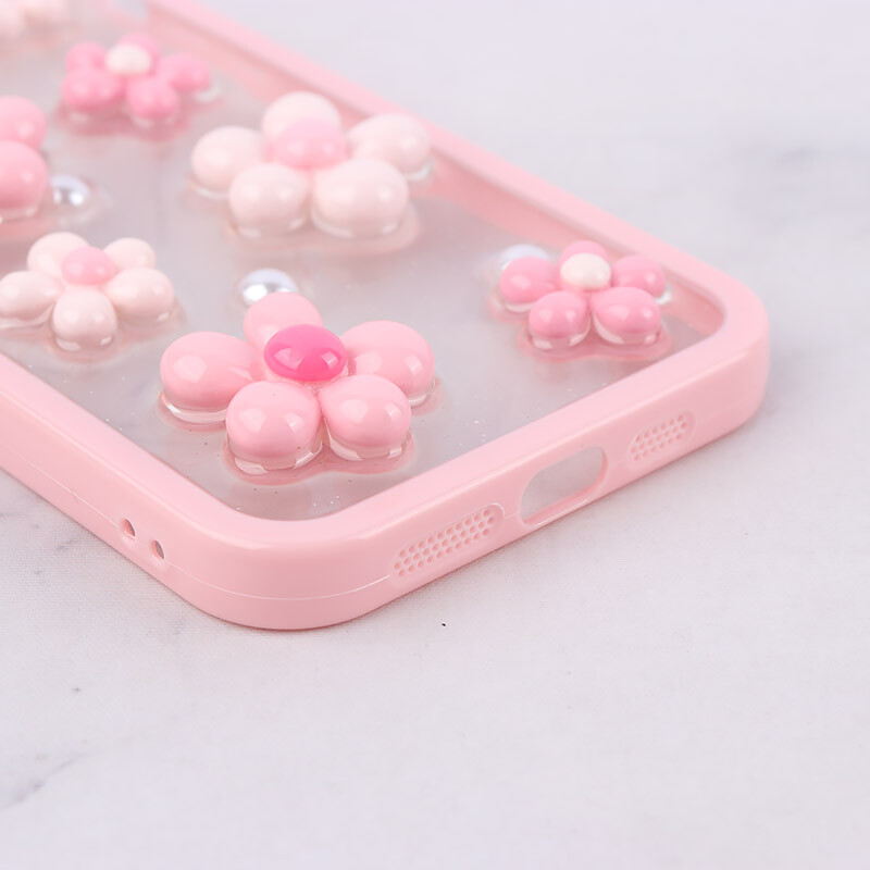 قاب اکلیلی آیفون iPhone 13 Pro Max نرگس صورتی برجسته