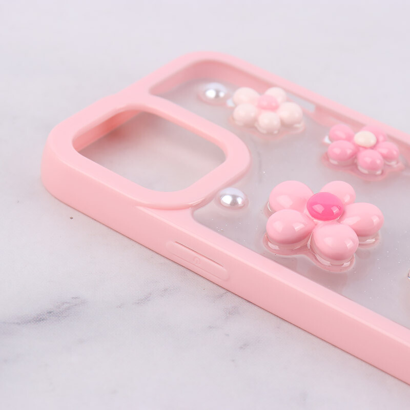 قاب اکلیلی آیفون iPhone 12 Pro Max نرگس صورتی برجسته