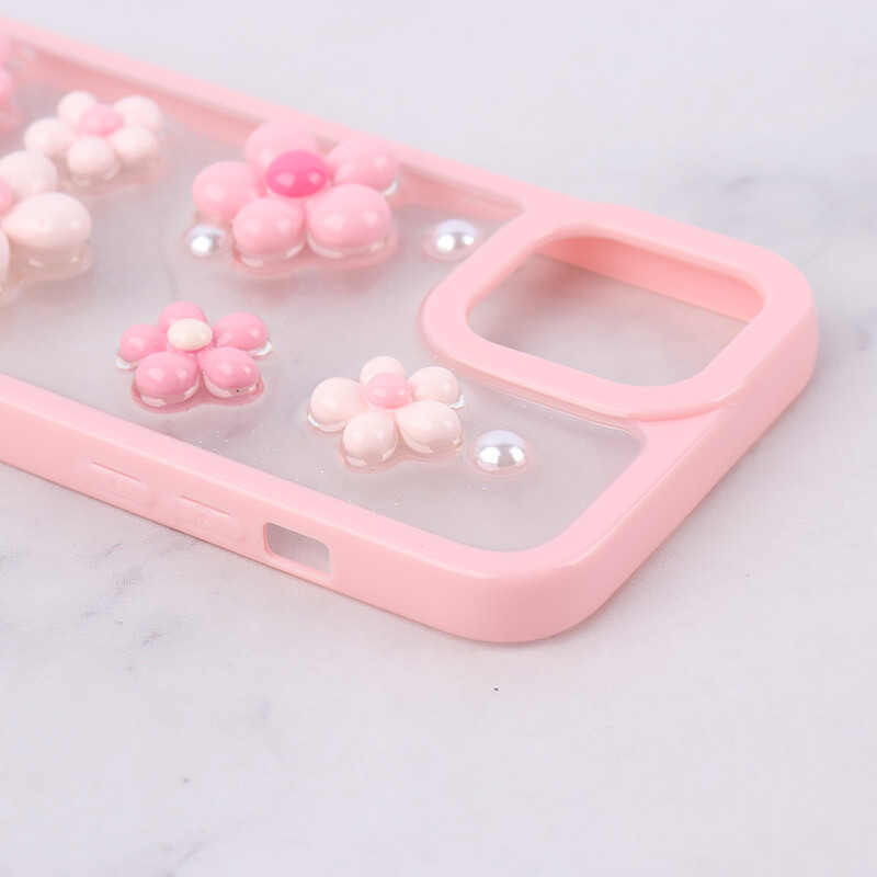 قاب اکلیلی آیفون iPhone 12 Pro Max نرگس صورتی برجسته