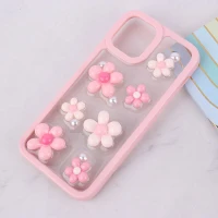 قاب اکلیلی آیفون iPhone 12 / 12 Pro نرگس صورتی برجسته