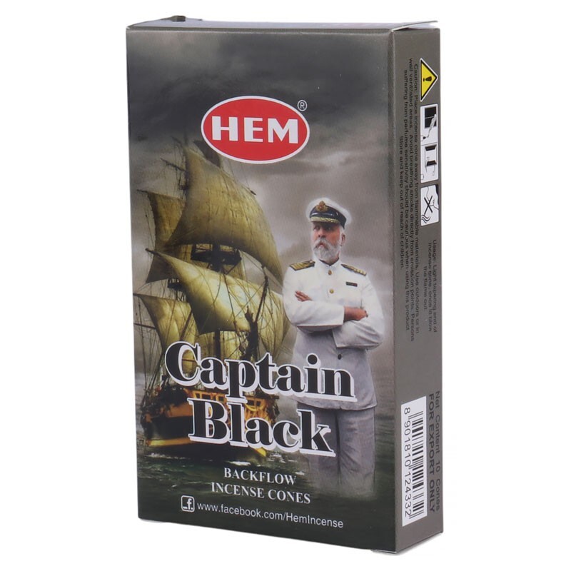 عود مخروطی کاپیتان بلک HEM بسته 10 عددی