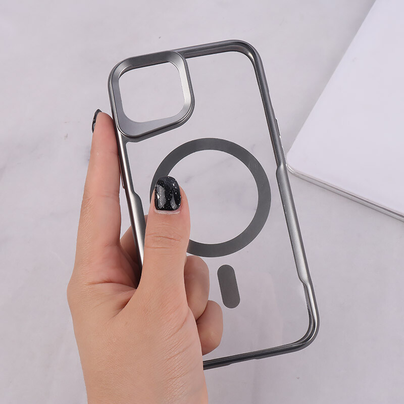 قاب طرح تیتانیوم شفاف Joyporodo مگ سیف iPhone 13 / 14