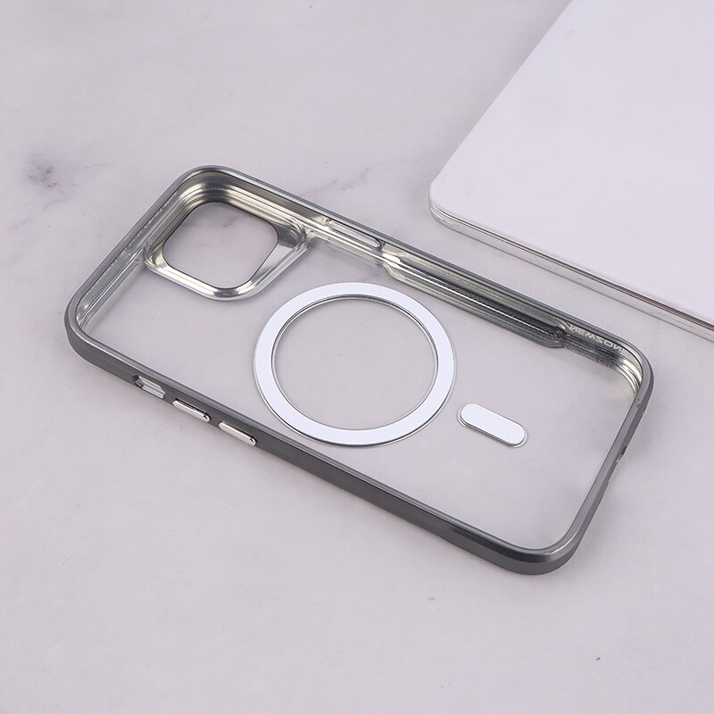 قاب طرح تیتانیوم شفاف Joyporodo مگ سیف iPhone 13 / 14