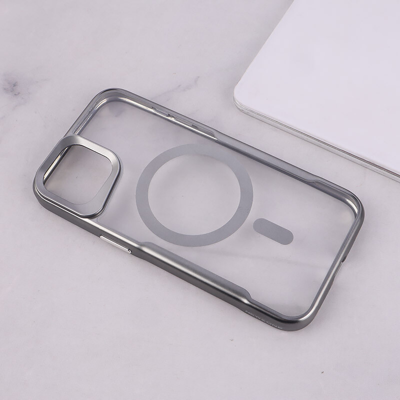 قاب طرح تیتانیوم شفاف Joyporodo مگ سیف iPhone 13 / 14
