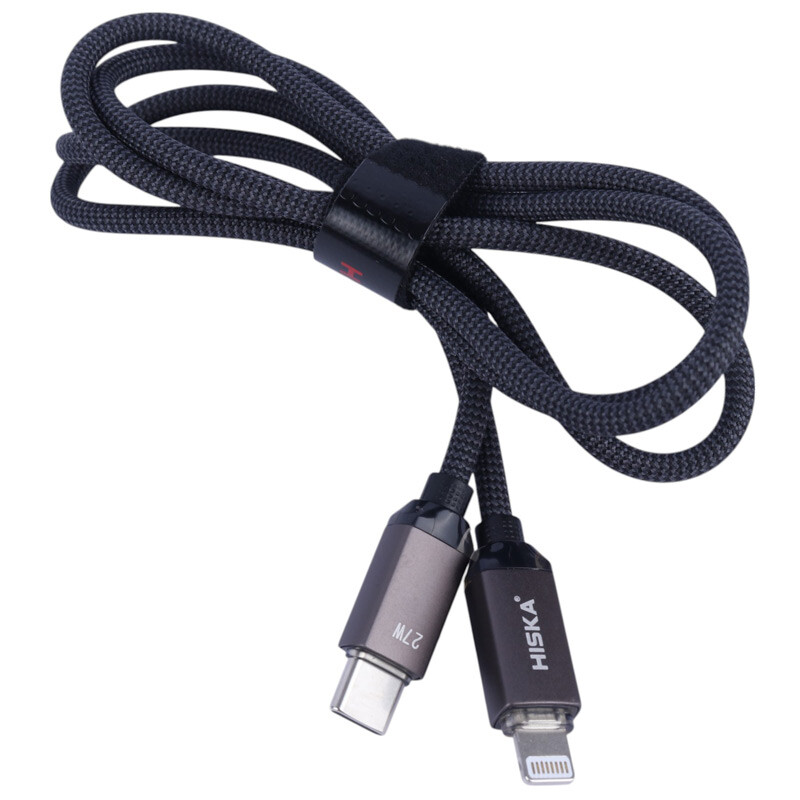 کابل تبدیل فست شارژ Hiska LX-801CL Type-C To Lightning QC3.0 PD 3A 27W 1m