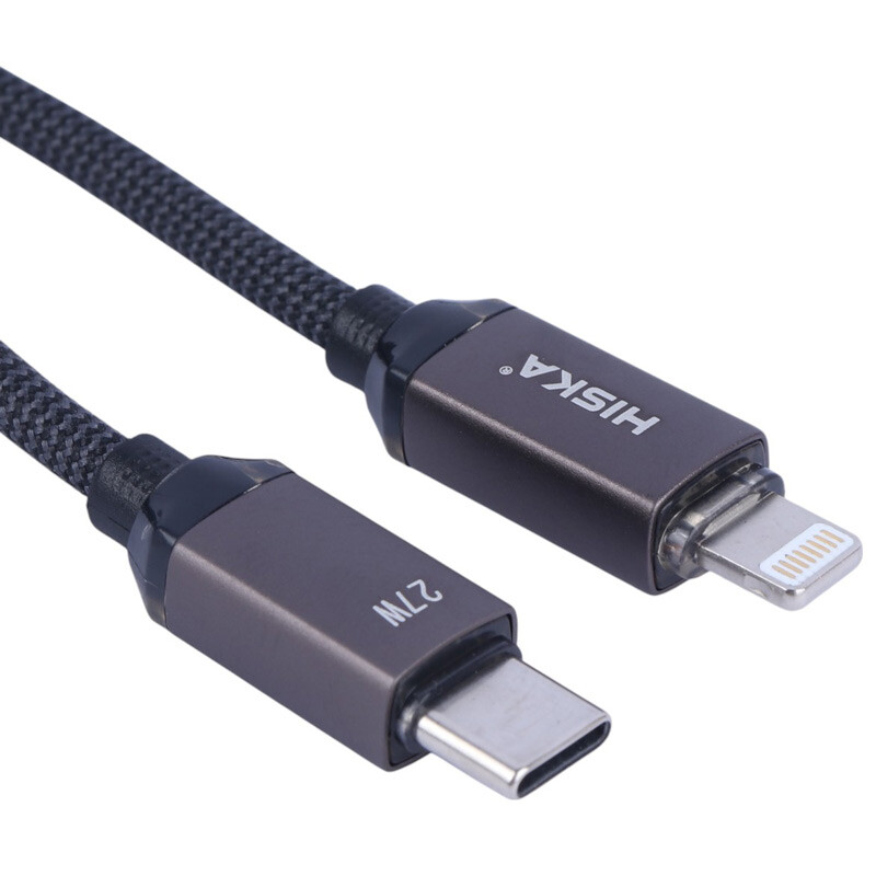 کابل تبدیل فست شارژ Hiska LX-801CL Type-C To Lightning QC3.0 PD 3A 27W 1m