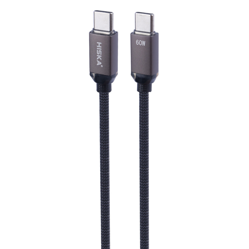کابل تبدیل فست شارژ Hiska LX-801CC Type-C to Type-C QC3.0 PD 5A 60W 1m