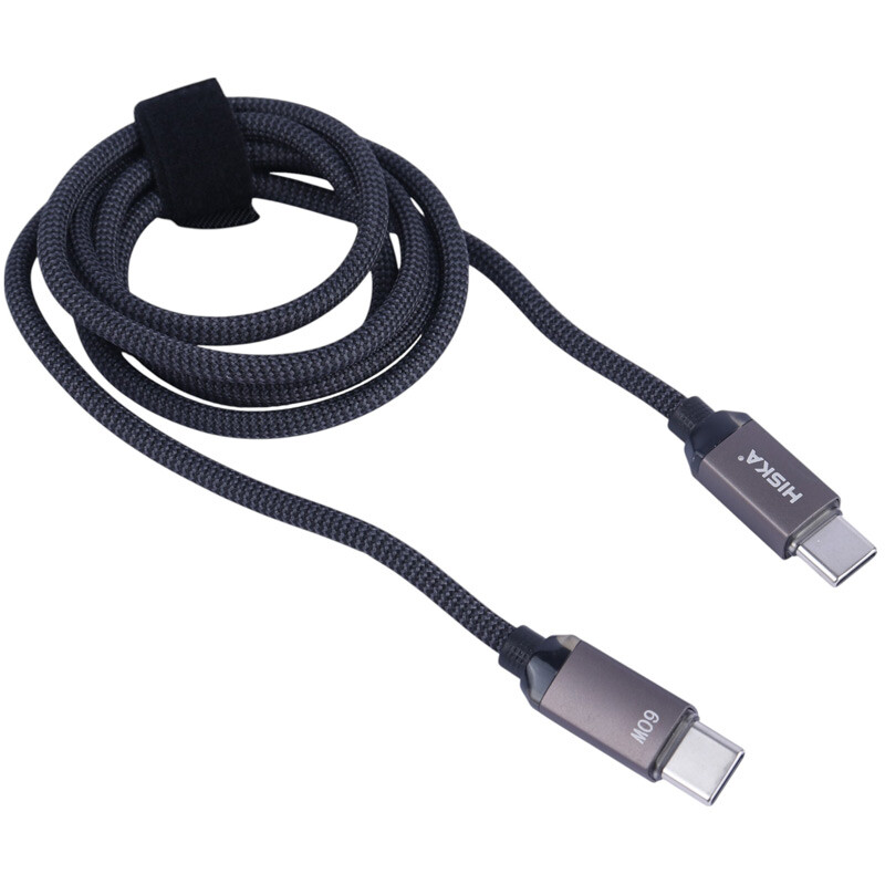 کابل تبدیل فست شارژ Hiska LX-801CC Type-C to Type-C QC3.0 PD 5A 60W 1m