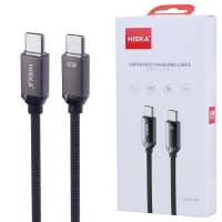 کابل تبدیل فست شارژ Hiska LX-801CC Type-C to Type-C QC3.0 PD 5A 60W 1m