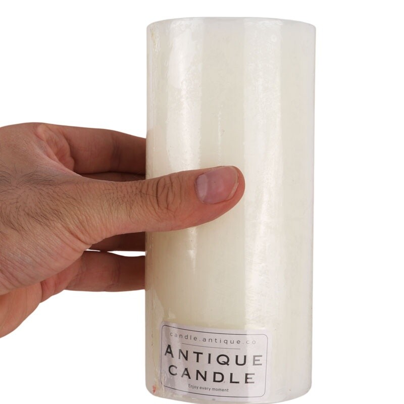شمع استوانه ای سر صاف آنتیک قطر 7.5 سانتی متر سایز 4