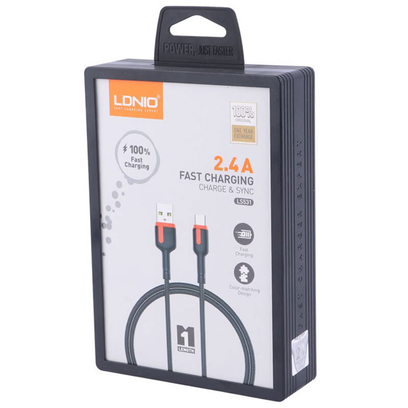 کابل آیفونی فست شارژ Ldnio LS531 2.4A 1m