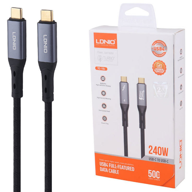 کابل تبدیل فست شارژ Ldnio TC-11C Type-C To Type-C 5A 240W 1m