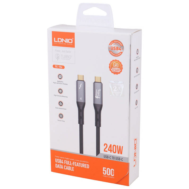 کابل تبدیل فست شارژ Ldnio TC-11C Type-C To Type-C 5A 240W 1m