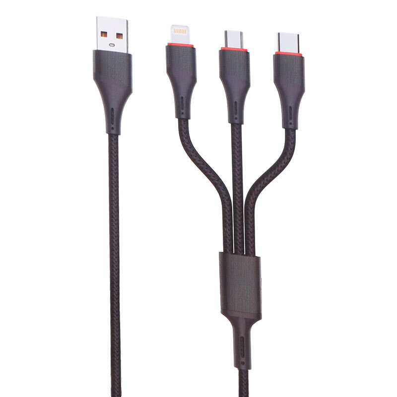 کابل 3 سر فست شارژ Ldnio LC96U 4.2A 1.2m