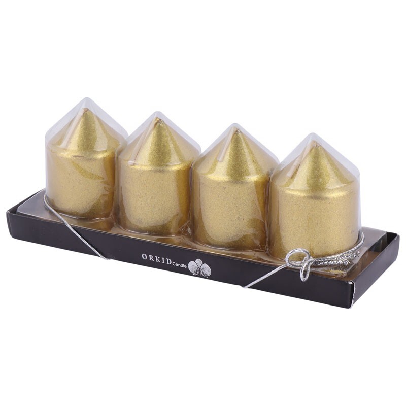 شمع استوانه ای سر کونیک ارکید قطر 3.5 سانتی متر بسته 4 عددی