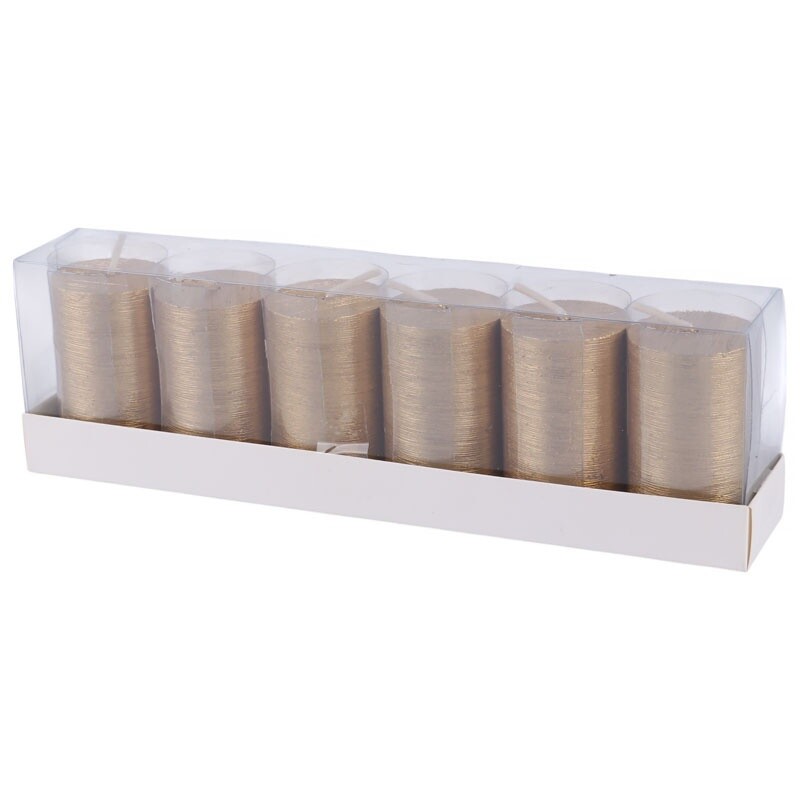 شمع استوانه ای شیار دار قطر 3.5 سانتی متر بسته 6 عددی