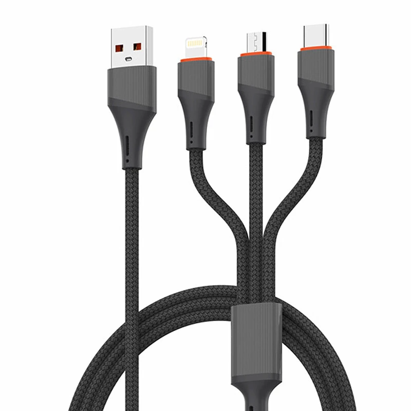 کابل 3 سر فست شارژ Ldnio LC96U 4.2A 1.2m