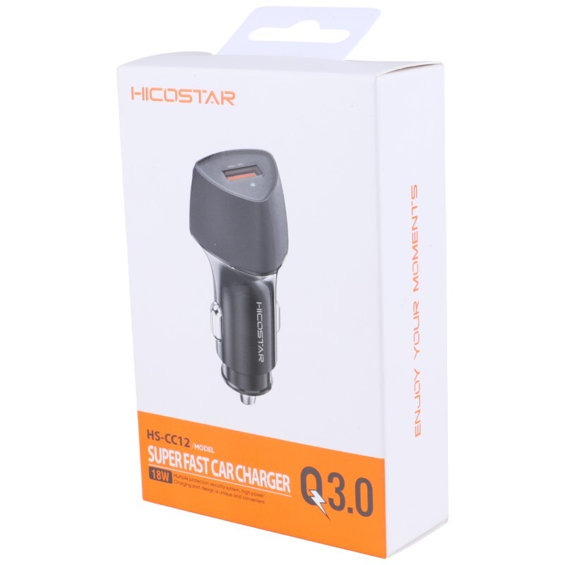 شارژر فندکی فست شارژ Hicostar HS-CC12 3A QC3.0 PD 18W
