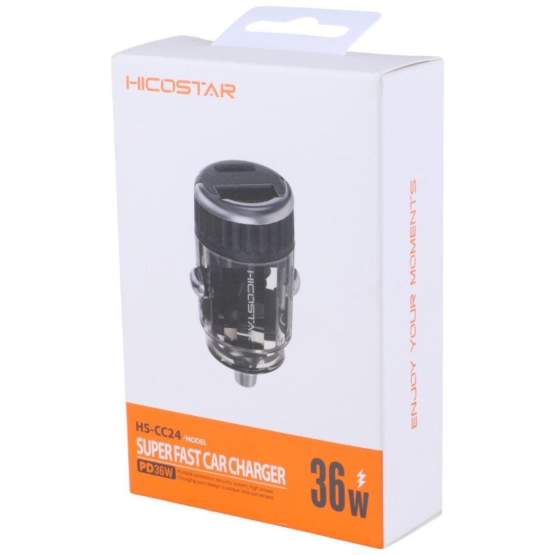 شارژر فندکی فست شارژ Hicostar HS-CC24 3A QC3.0 PD 36W