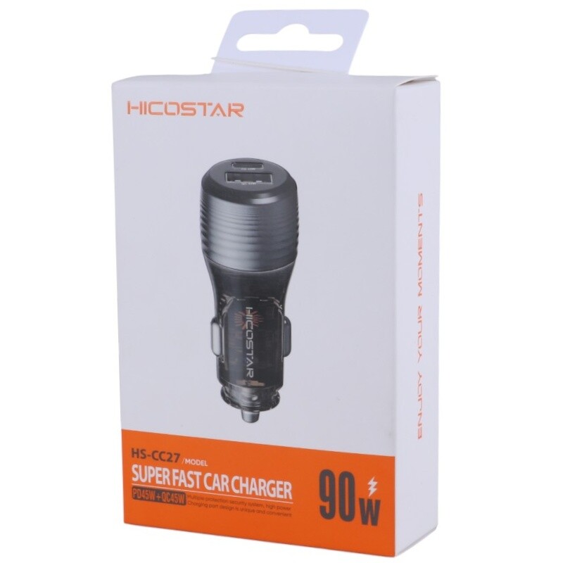 شارژر فندکی فست شارژ Hicostar HS-CC27 3A QC PD 45W