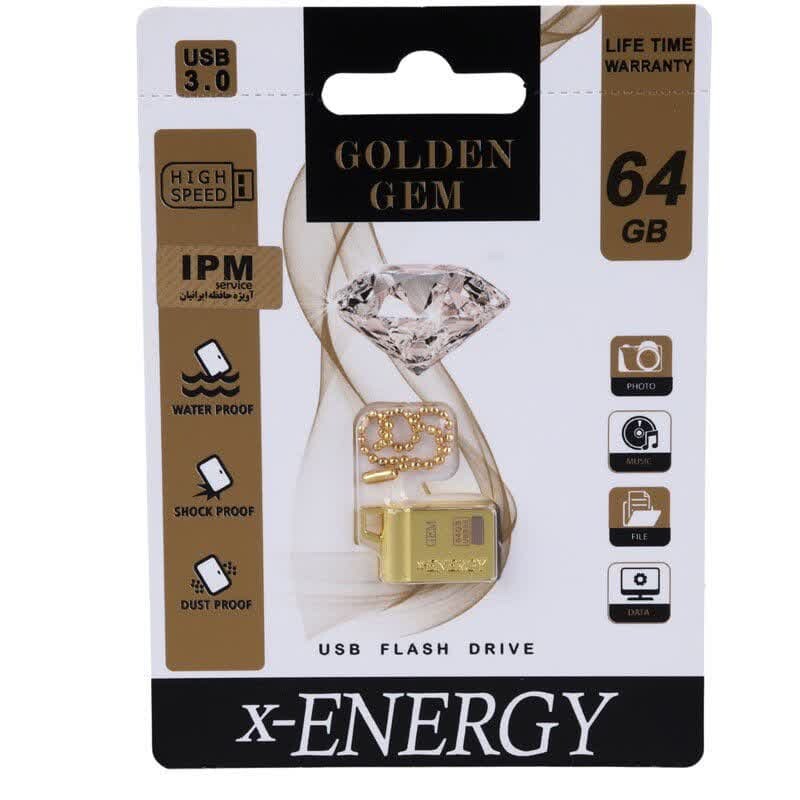 فلش 64 گیگ ایکس انرژی X-Energy Golden GEM USB3.0