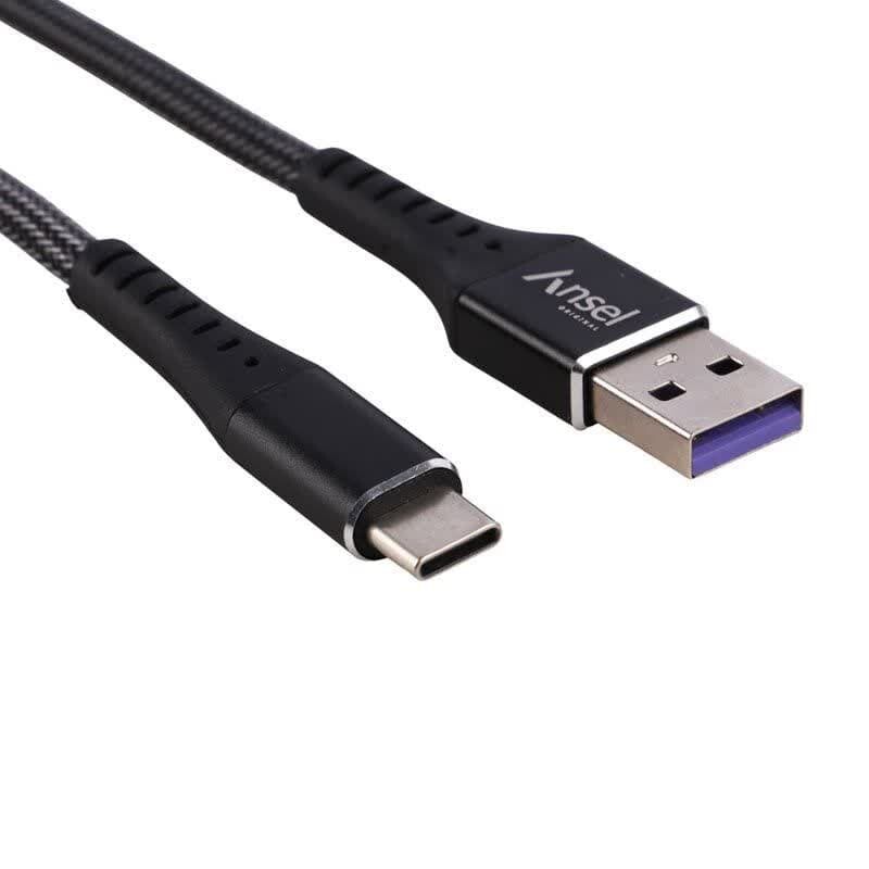 کابل تایپ سی فست شارژ Ansel A63 6A 1m