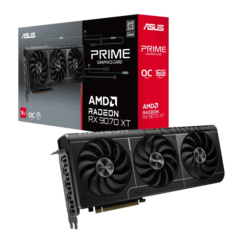کارت گرافیک ASUS Prime Radeon RX 9070 XT OC Edition 16GB GDDR6 256Bit