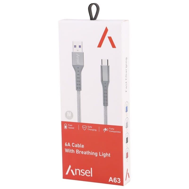 کابل میکرو یو اس بی فست شارژ Ansel A63 6A 1m