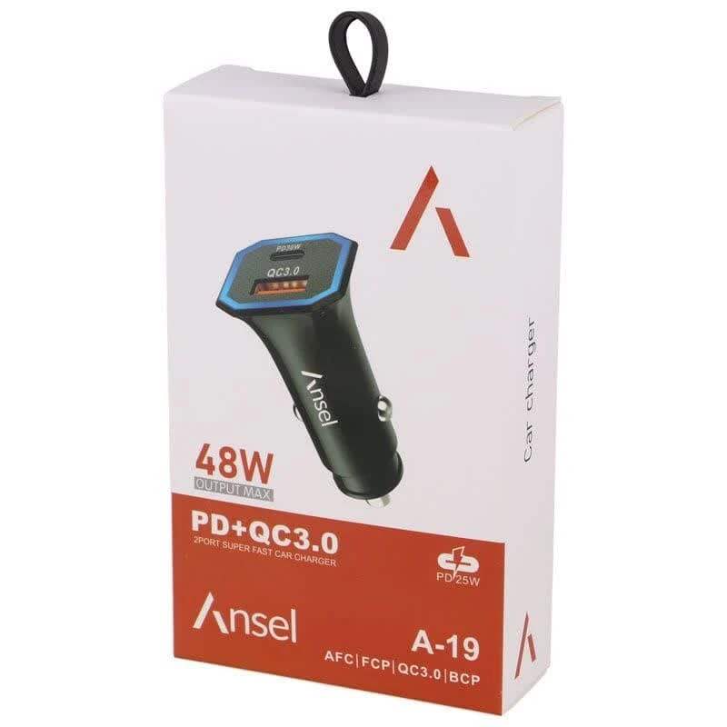 شارژر فندکی 30 وات انسل A-19
