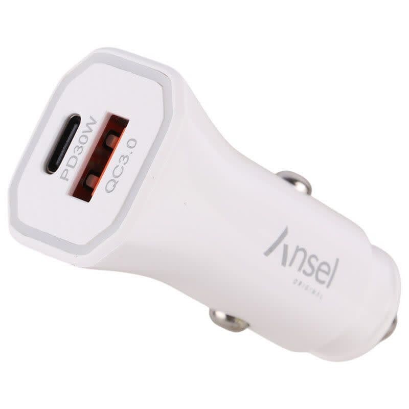 شارژر فندکی فست شارژ Ansel A-19 3.3A QC3.0 PD 30W