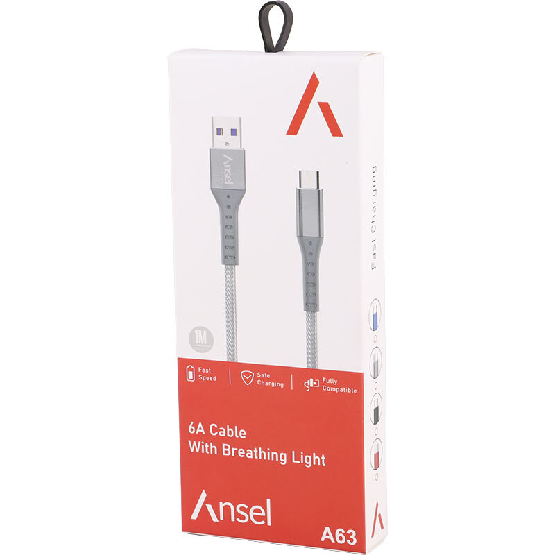 کابل تایپ سی فست شارژ Ansel A63 6A 1m