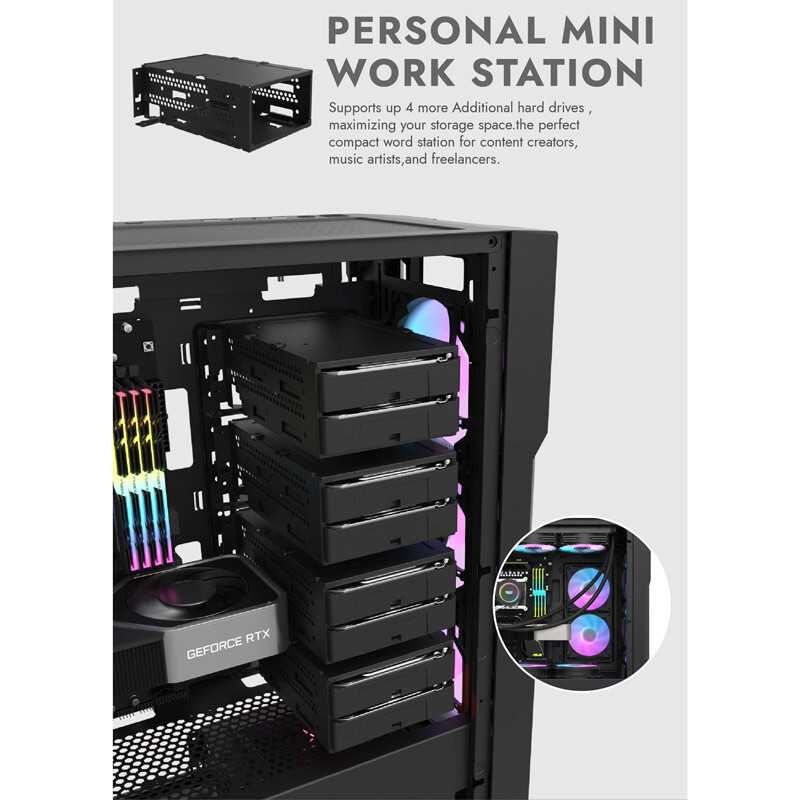 کیس کامپیوتر دارک فلش DarkFlash DK431 Glass