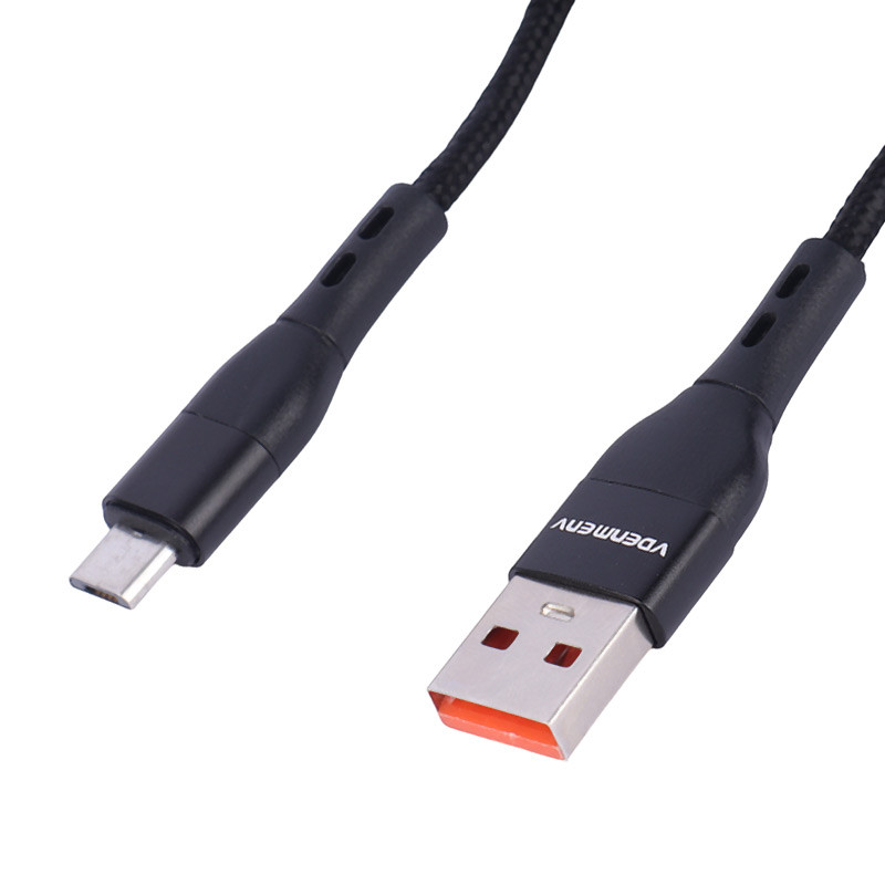 کابل میکرو یو اس بی فست شارژ Vdenmenv D60V 2.4A 0.9m شرینک