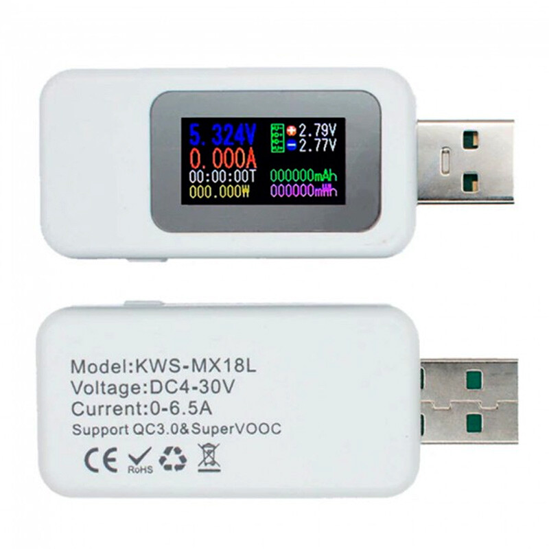 تستر Keweisi KWS-MX18L 6.5A QC3.0 USB
