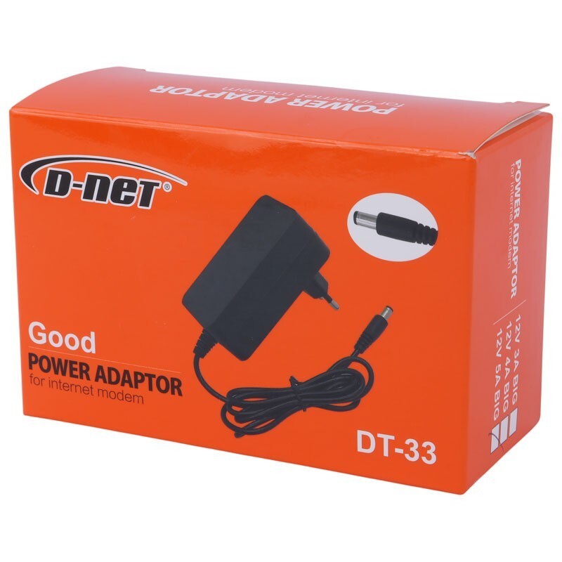 آداپتور مودم D-net DT-33 12V 5A فیش درشت