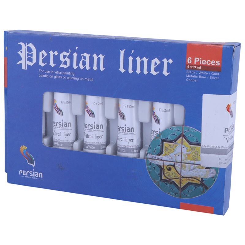 خمیر دورگیر سفید پرشین L-102 حجم 19 میلی لیتر بسته 6 عددی