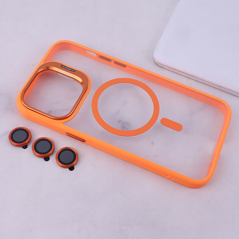 قاب PC مگ سیف استندشو با محافظ لنز رینگی آیفون iPhone 14 Pro Max