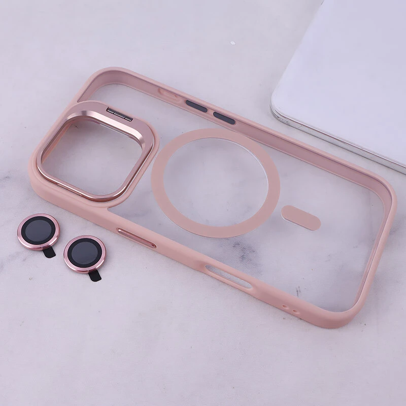 قاب PC مگ سیف آیفون iPhone 16 استندشو با محافظ لنز رینگی