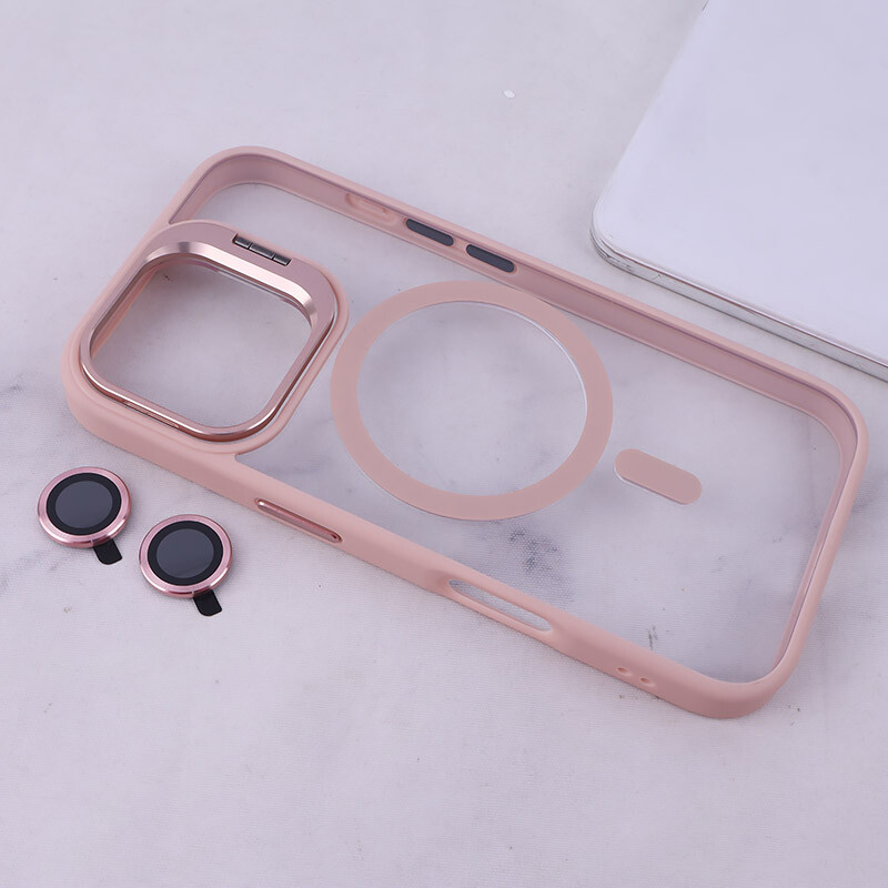 قاب PC مگ سیف آیفون iPhone 16 استندشو با محافظ لنز رینگی