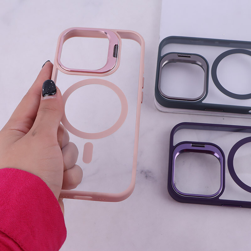 قاب PC مگ سیف آیفون iPhone 16 Pro استندشو با محافظ لنز رینگی