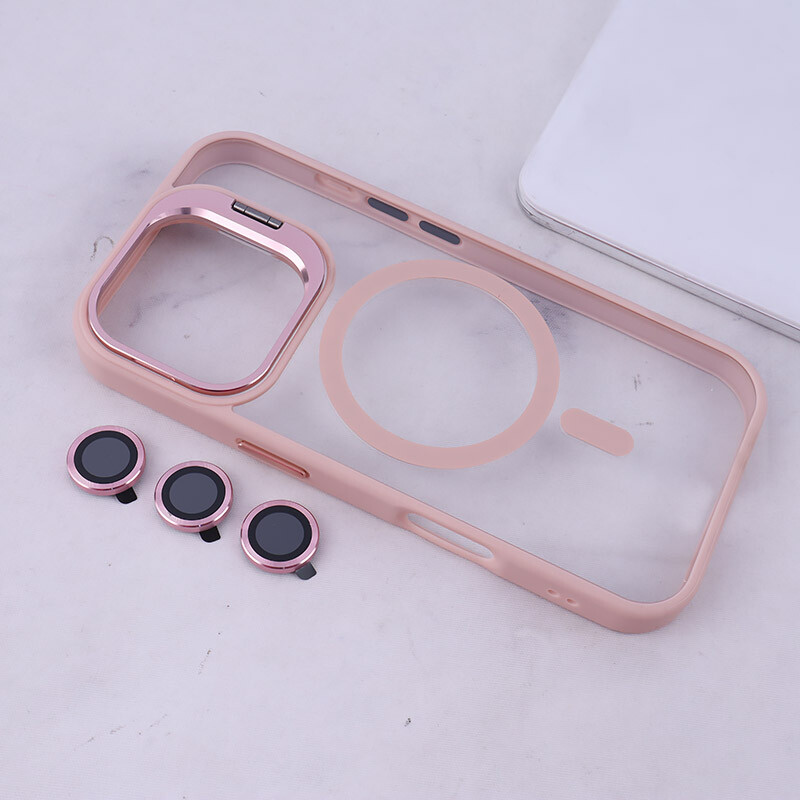 قاب PC مگ سیف آیفون iPhone 16 Pro استندشو با محافظ لنز رینگی