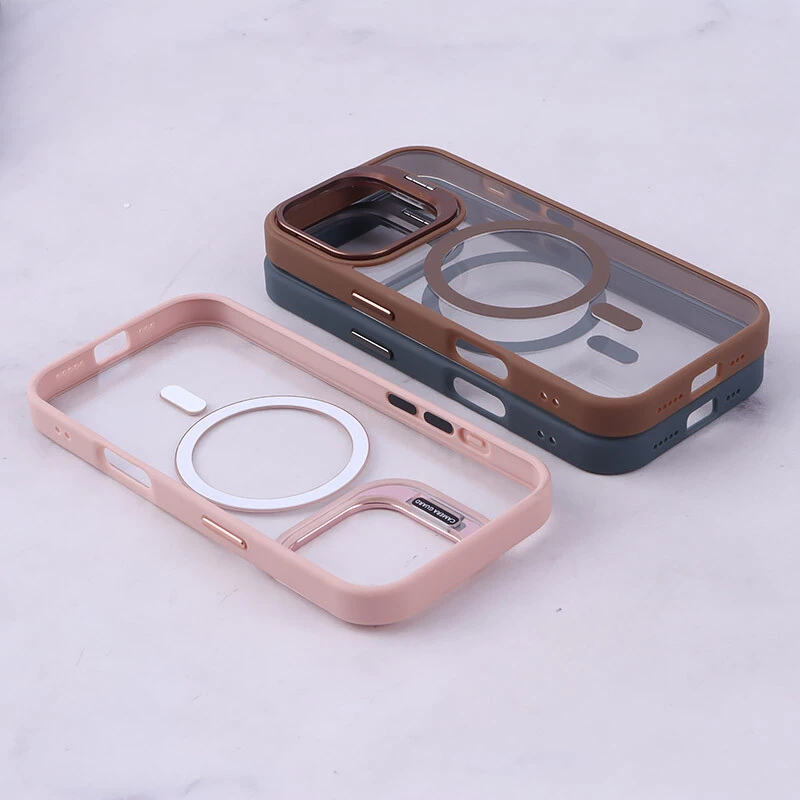 قاب PC مگ سیف آیفون iPhone 16 Pro استندشو با محافظ لنز رینگی