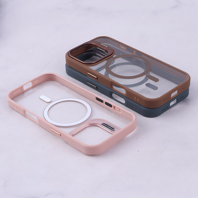 قاب PC مگ سیف آیفون iPhone 16 Pro استندشو با محافظ لنز رینگی