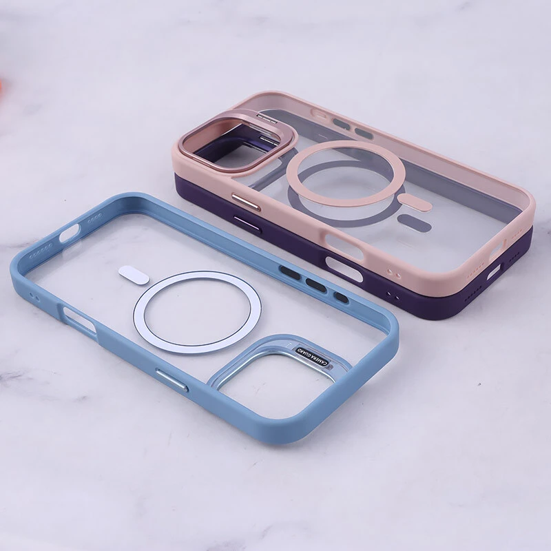 قاب PC مگ سیف آیفون iPhone 16 Pro Max استندشو با محافظ لنز رینگی
