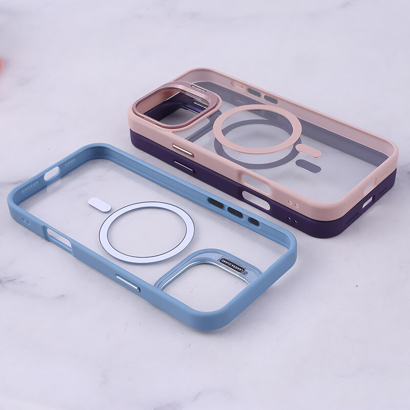 قاب PC مگ سیف آیفون iPhone 16 Pro Max استندشو با محافظ لنز رینگی
