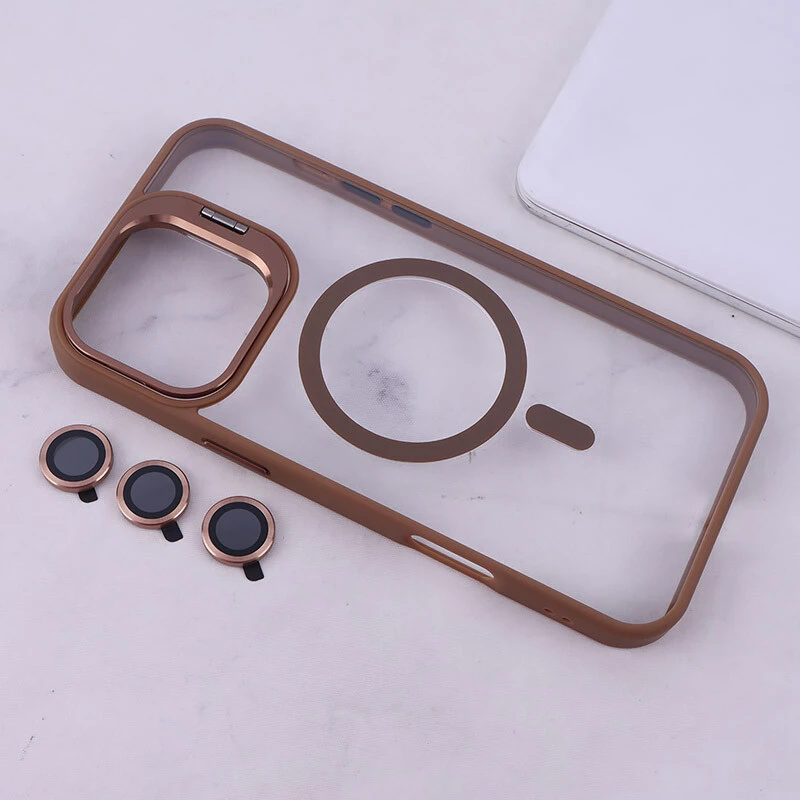 قاب PC مگ سیف آیفون iPhone 16 Pro Max استندشو با محافظ لنز رینگی